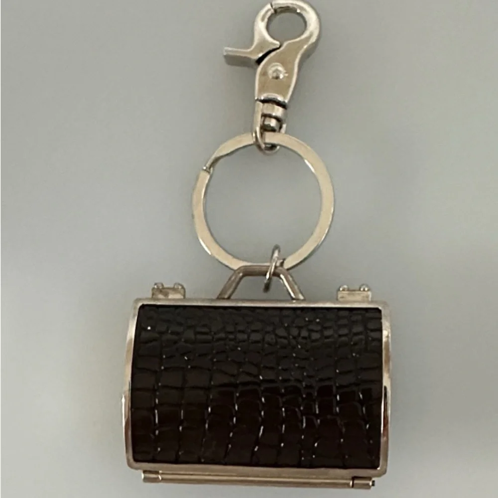 Black Leather Keychain Accessory - Picture 2 of 5